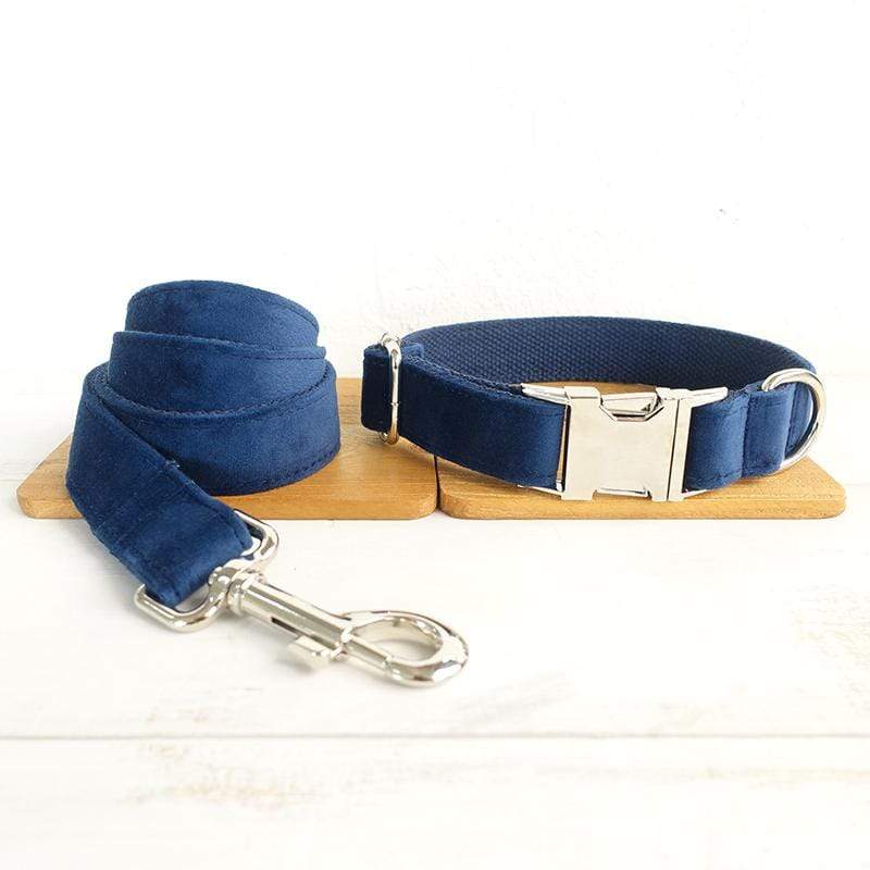 Dark Blue Dog Collar &amp; Leash Set - Barker &amp; Bone 