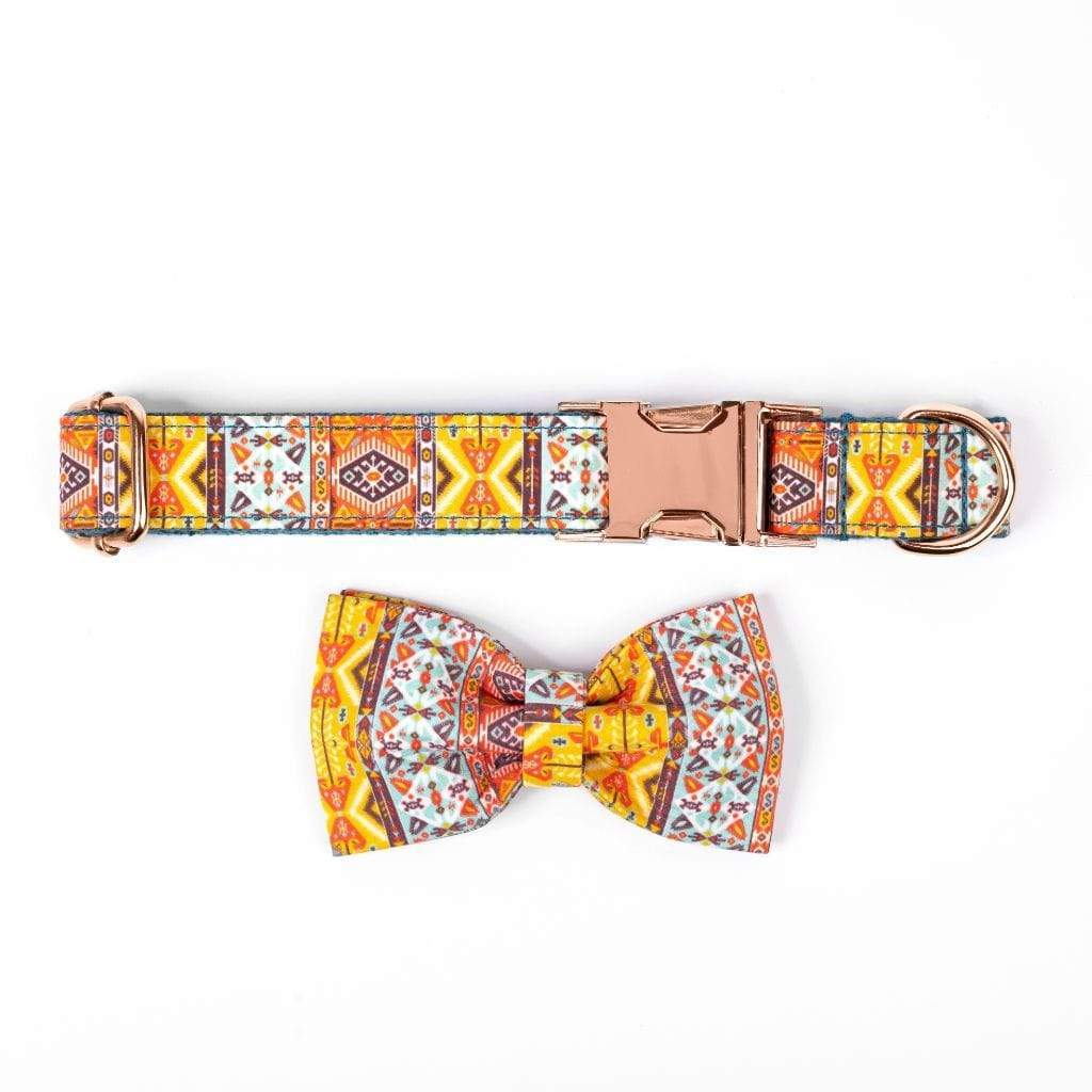 Bohemian Bow Tie Dog Collar - Barker &amp; Bone 