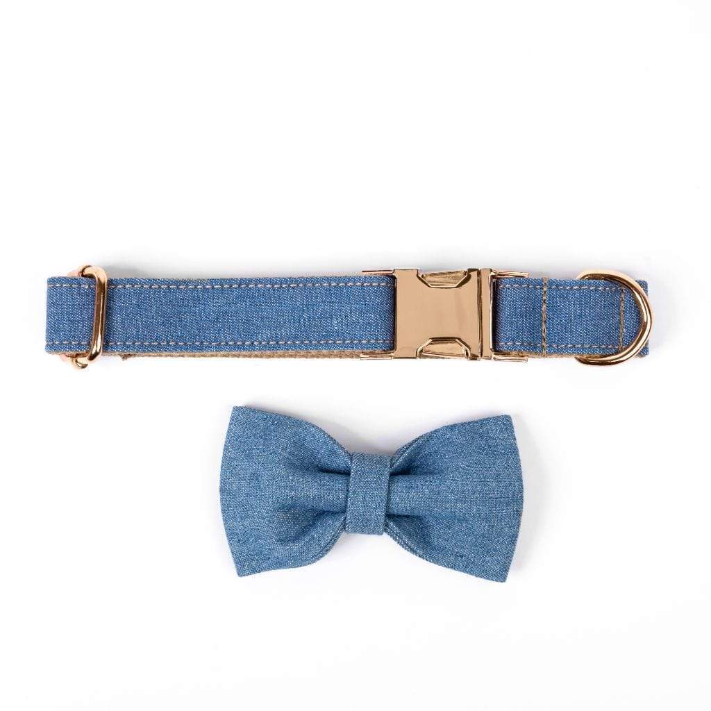 Denim Bow Tie Dog Collar-Barker &amp; Bone