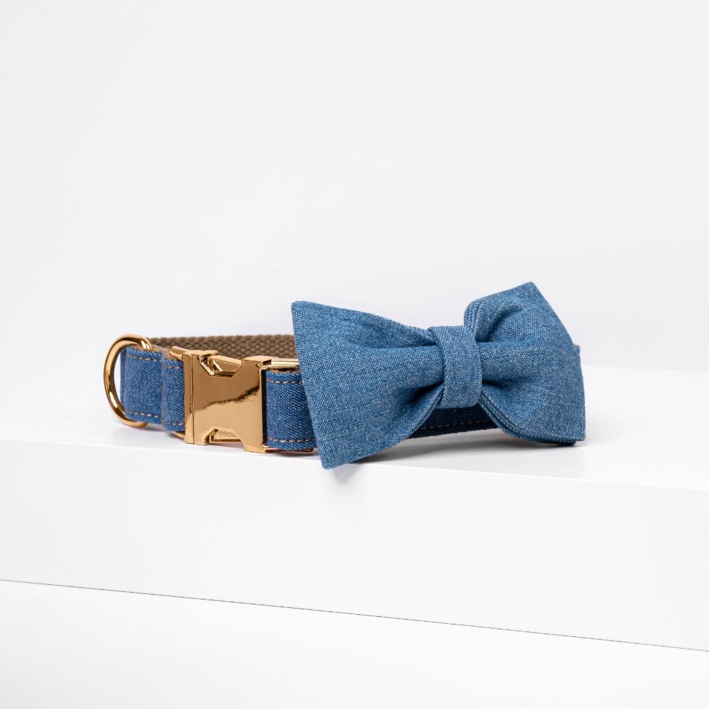 Denim Bow Tie Dog Collar-Barker &amp; Bone