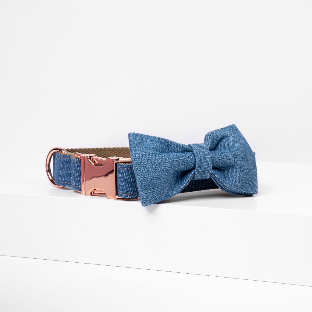 Denim Bow Tie Dog Collar-Barker &amp; Bone