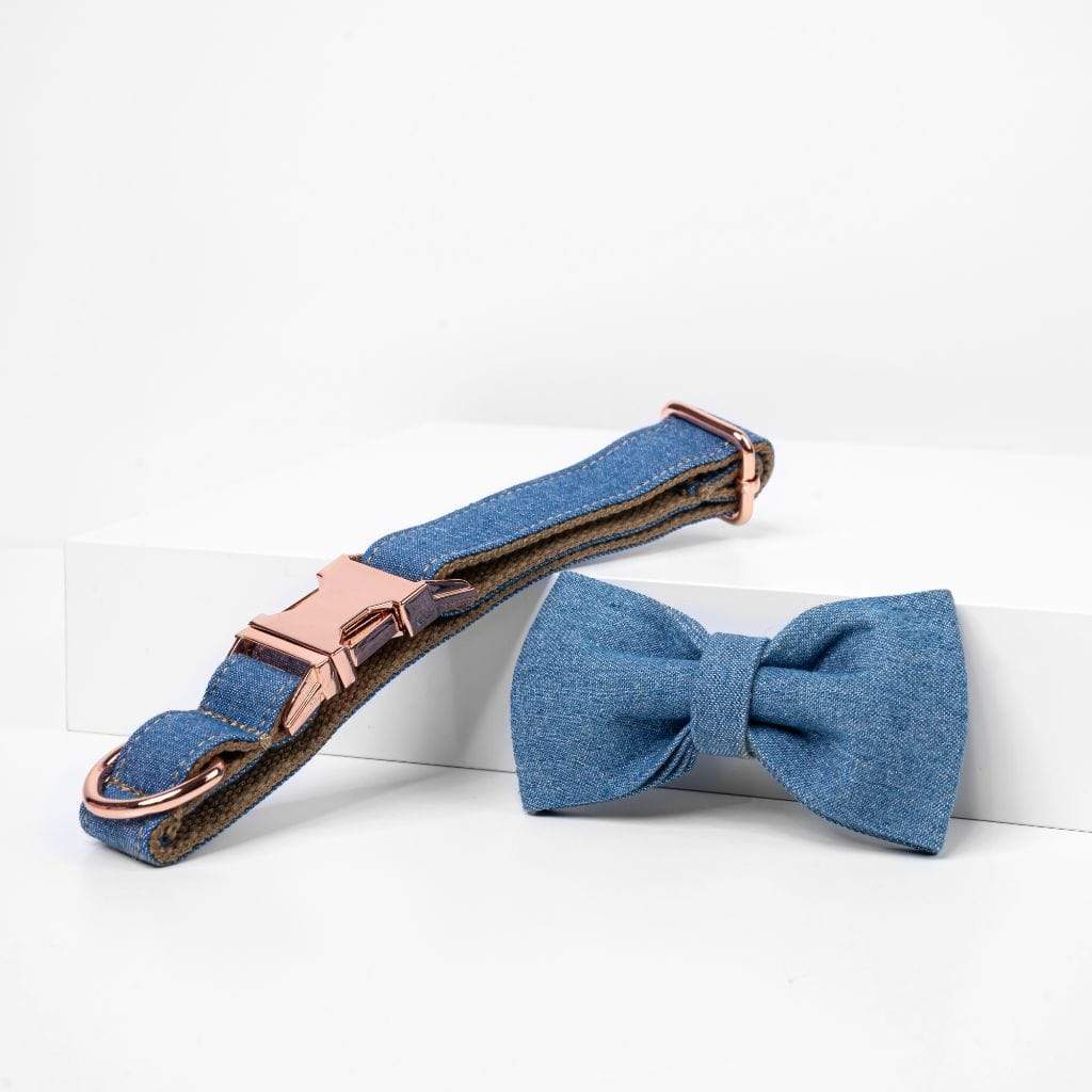 Denim Bow Tie Dog Collar-Barker &amp; Bone