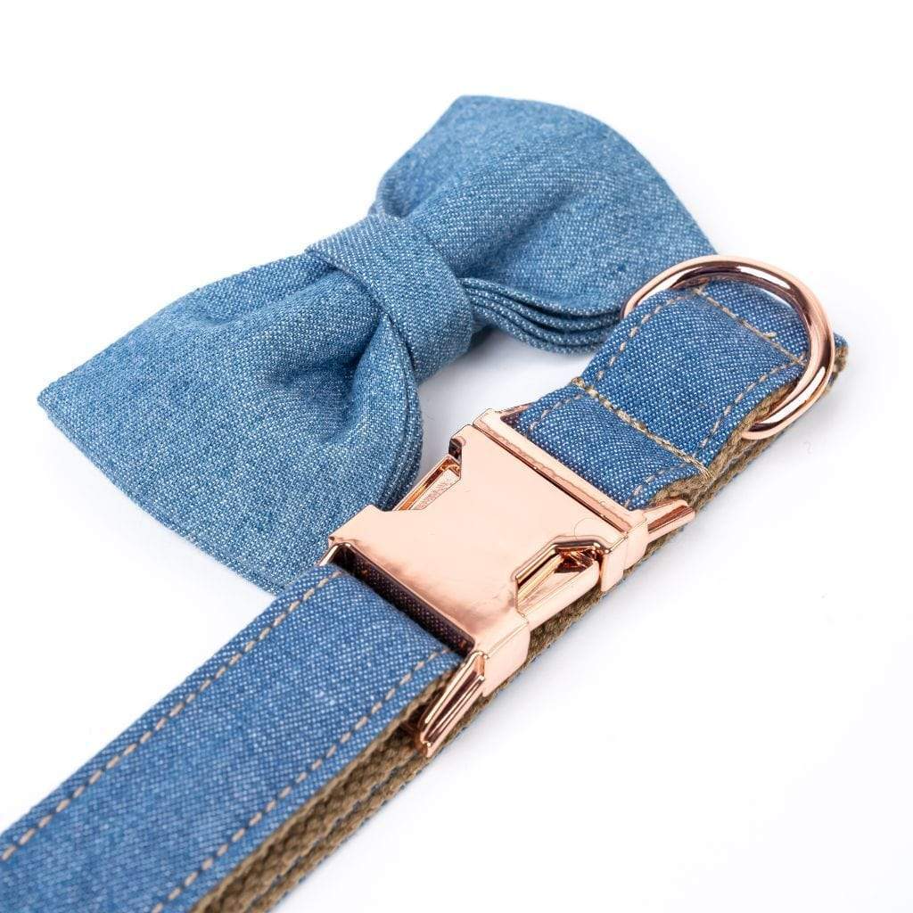 Denim Bow Tie Dog Collar-Barker &amp; Bone