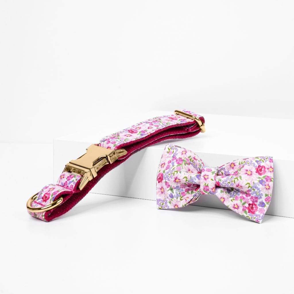 Pink Flower Bow Tie Dog Collar-Barker &amp; Bone