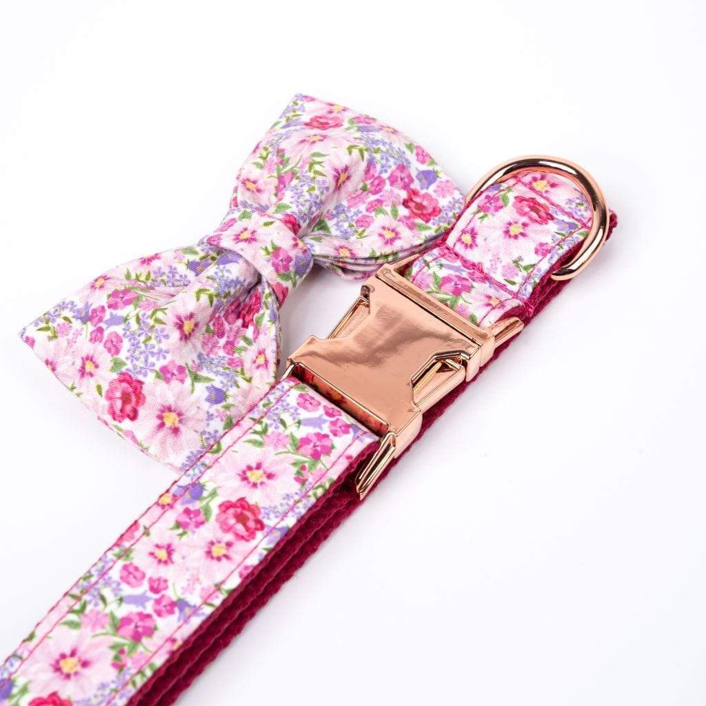 Pink Flower Bow Tie Dog Collar-Barker &amp; Bone