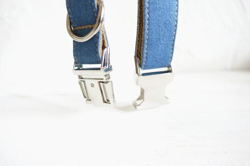 Denim Dog Collar &amp; Leash Set - Barker &amp; Bone 