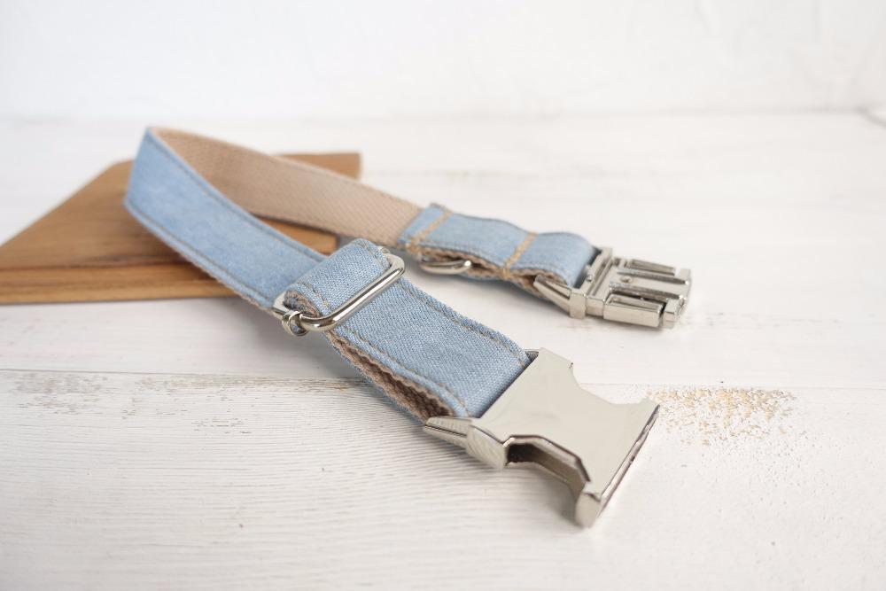 Dog Collar &amp; Leash | Light Denim - Barker &amp; Bone 