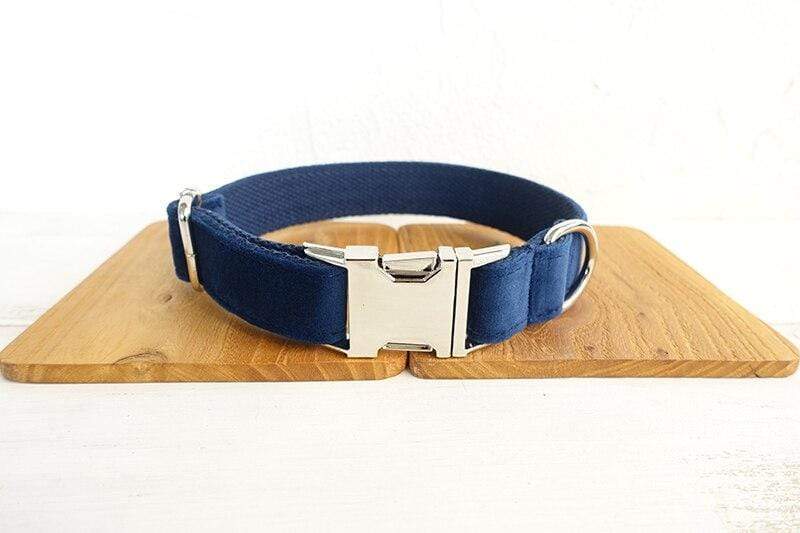 Dark Blue Dog Collar &amp; Leash Set - Barker &amp; Bone 