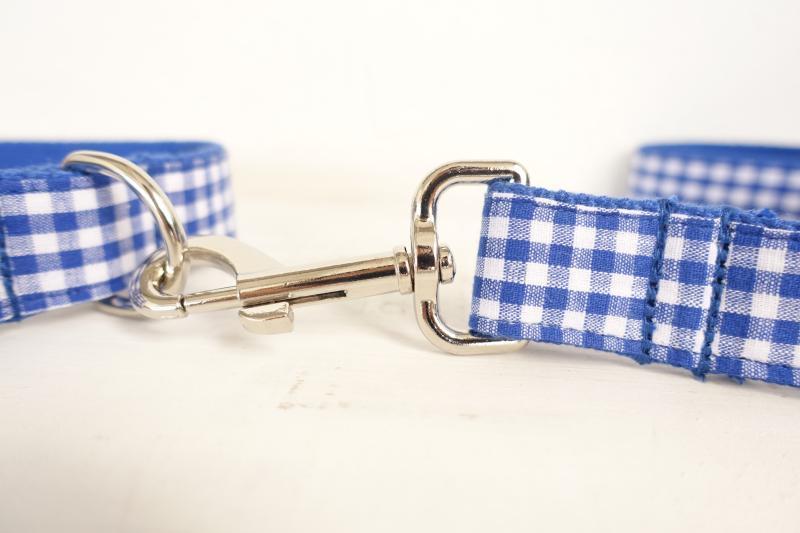 Blue Plaid Dog Collar  &amp; Leash Set - Barker &amp; Bone