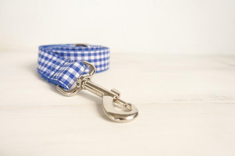 Blue Plaid Dog Collar  &amp; Leash Set - Barker &amp; Bone