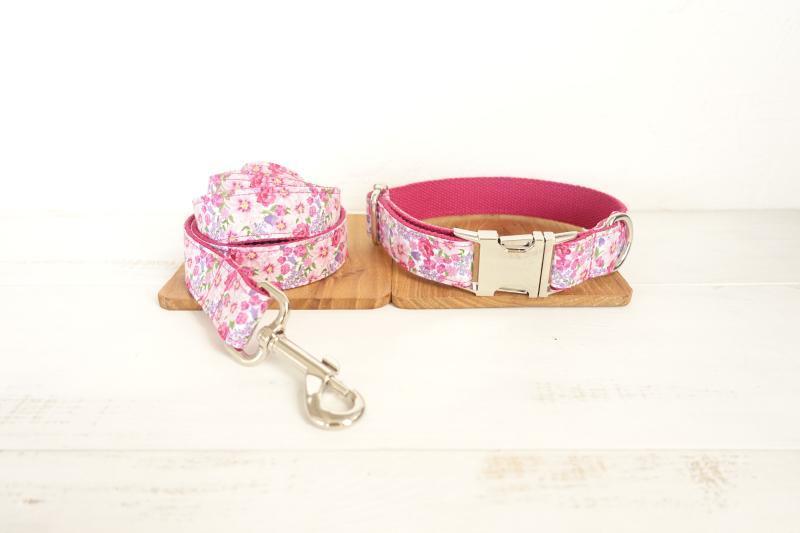 Dog Collar &amp; Leash | Pink Flower - Barker &amp; Bone