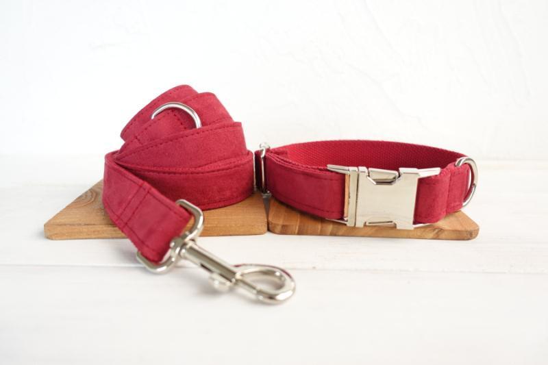 Dog Collar &amp; Leash | Red Velvet - Barker &amp; Bone