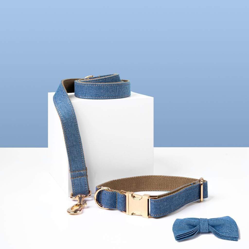  Luxe Dog Collar &amp; Leash | Denim - Barker &amp; Bone 