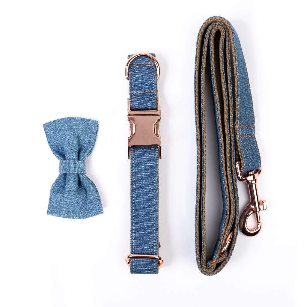  Luxe Dog Collar &amp; Leash | Denim - Barker &amp; Bone 
