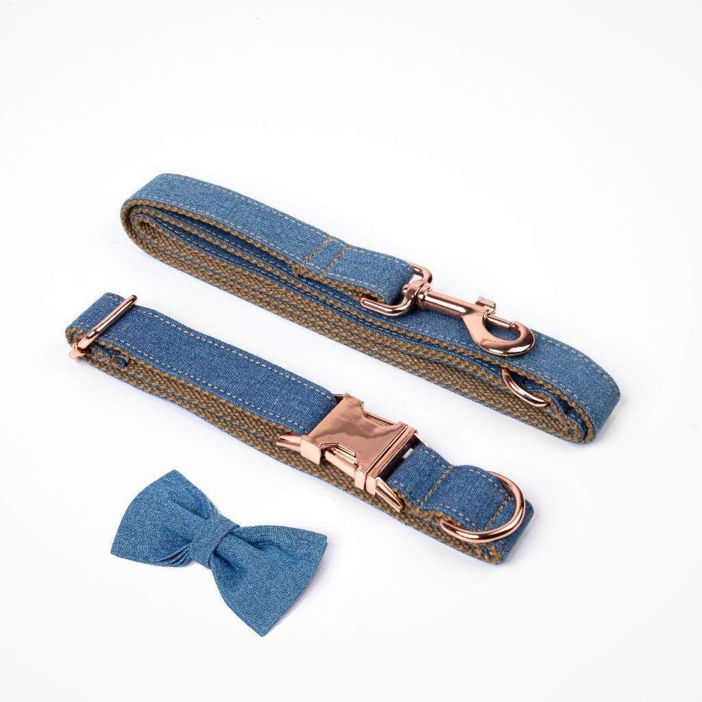  Luxe Dog Collar &amp; Leash | Denim - Barker &amp; Bone 