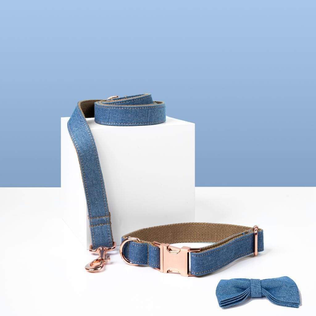  Luxe Dog Collar &amp; Leash | Denim - Barker &amp; Bone 