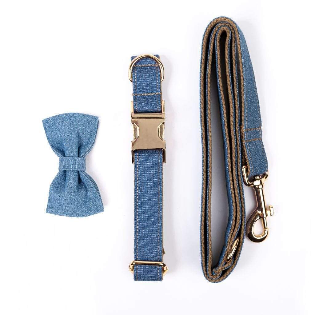  Luxe Dog Collar &amp; Leash | Denim - Barker &amp; Bone 