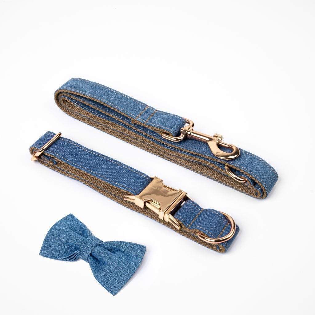  Luxe Dog Collar &amp; Leash | Denim - Barker &amp; Bone 