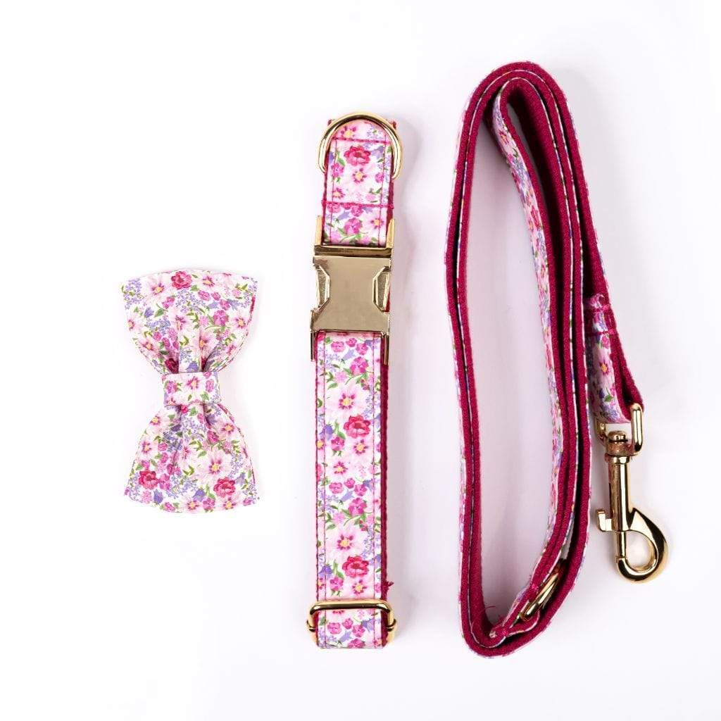 Luxe Dog Collar &amp; Leash | Pink Flower - Barker &amp; Bone 