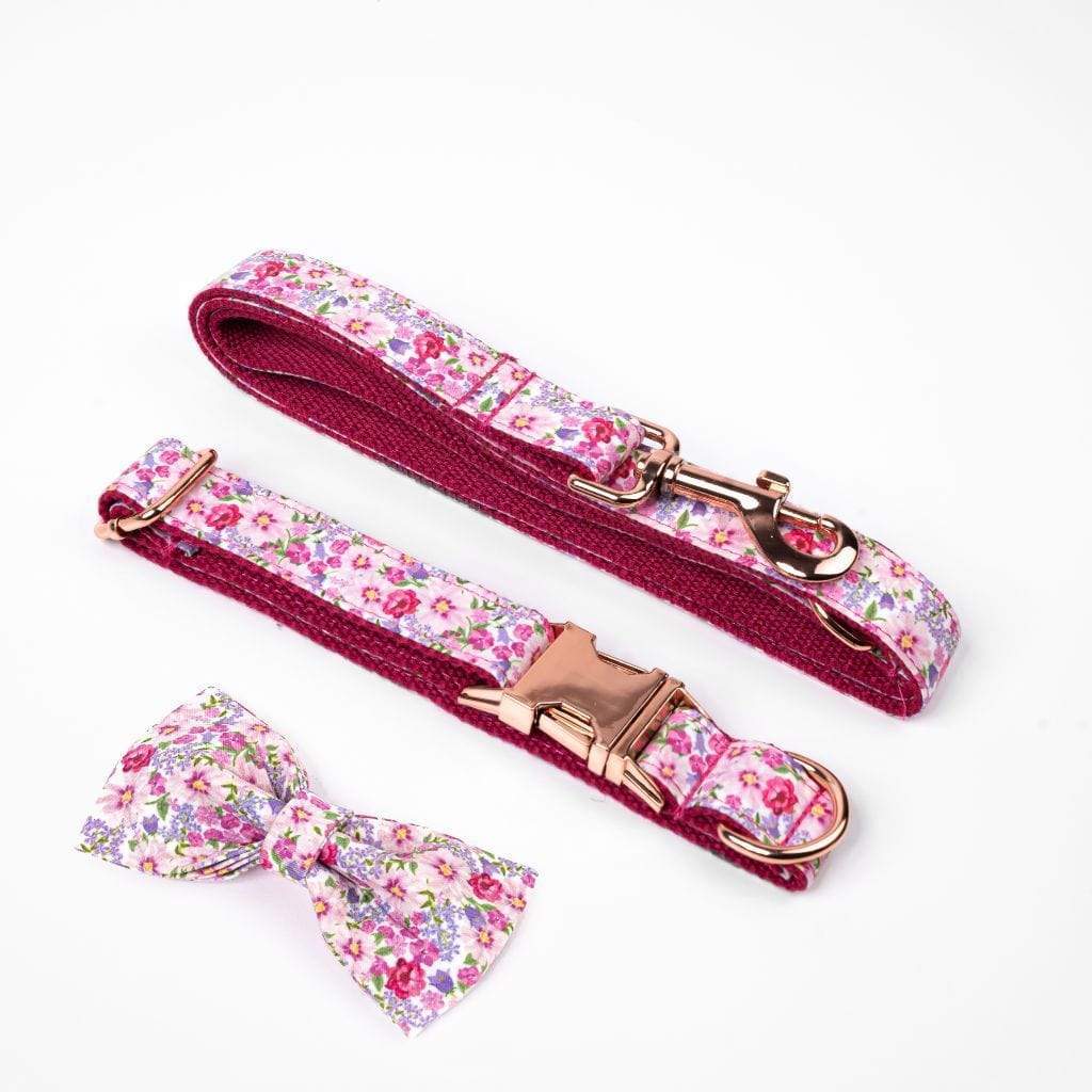 Luxe Dog Collar &amp; Leash | Pink Flower - Barker &amp; Bone 
