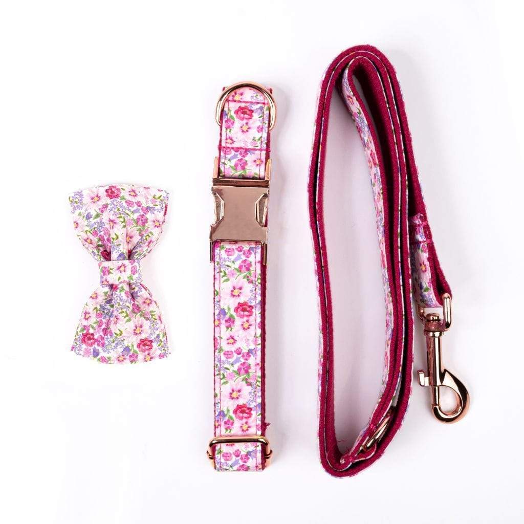 Luxe Dog Collar &amp; Leash | Pink Flower - Barker &amp; Bone 